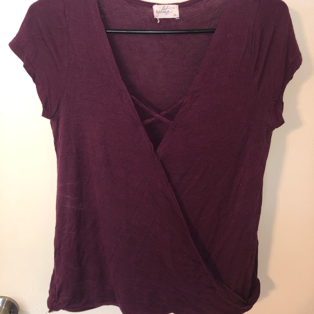 Purple Criss-Cross Tee